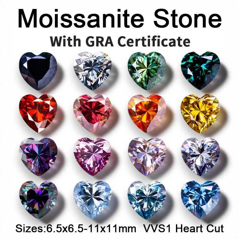 Jewelry Making Gemstones - New Moissanite Stone Gemstone Heart Shape