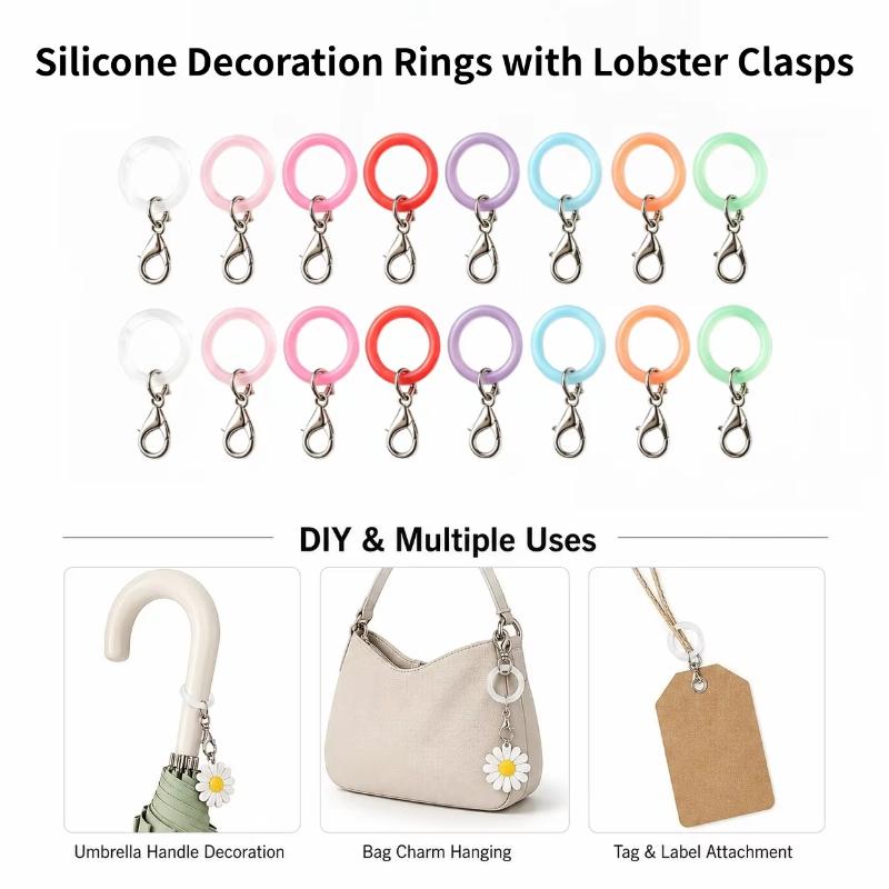 5/10 Pcs Silicone Umbrella Han - Lobster Clasp Silver ulasan dan harga