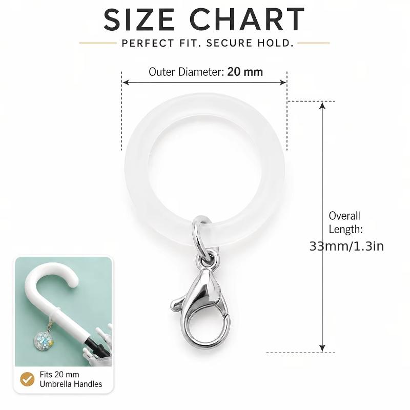 5/10 Pcs Silicone Umbrella Han - Lobster Clasp Silver ulasan dan harga